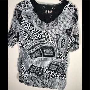 Chico’s Silver Sparkles Stretch Top 2/M